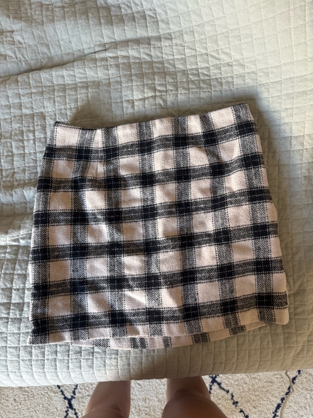 Forever 21 Black and Beige Plaid Mini Skirt